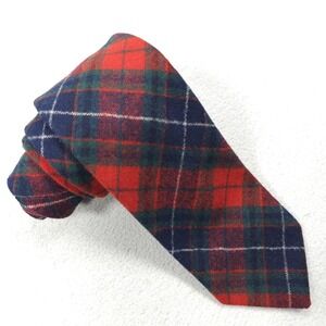 Pendleton Tie Mens Red Green Tartan Plaid 100% Virgin Wool Classic Necktie